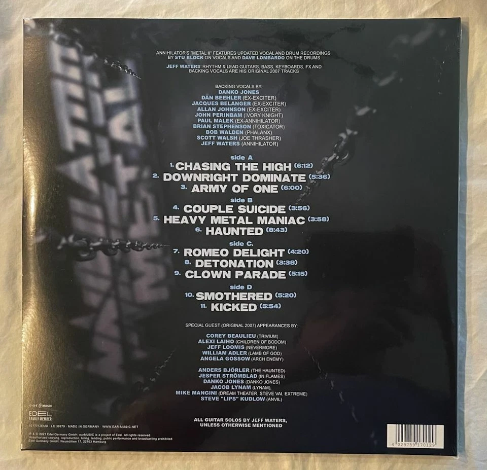 Annihilator - Metal II (NEW 2-LP) Card signed by Jeff Waters / Slayer-Iced Earth - Image 3 of 3