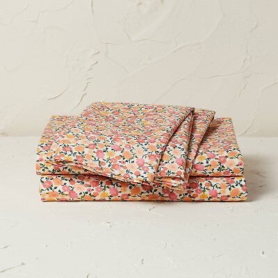 Queen Printed Cotton Percale Sheet Set Floral - Opalhouse designed with Jungalow