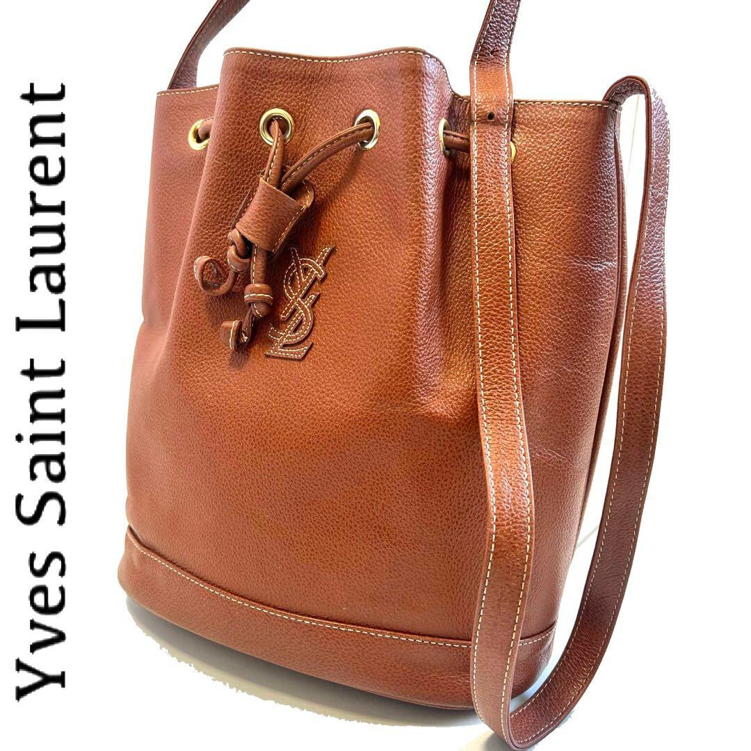 Borsa a tracolla YSL YVES SAINT LAURENT con coulisse vera pelle tracolla vintage