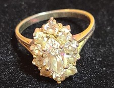 Vintage Sterling Silver 925 Clear Rhinestone Cluster Ring Sz 6.50 R25