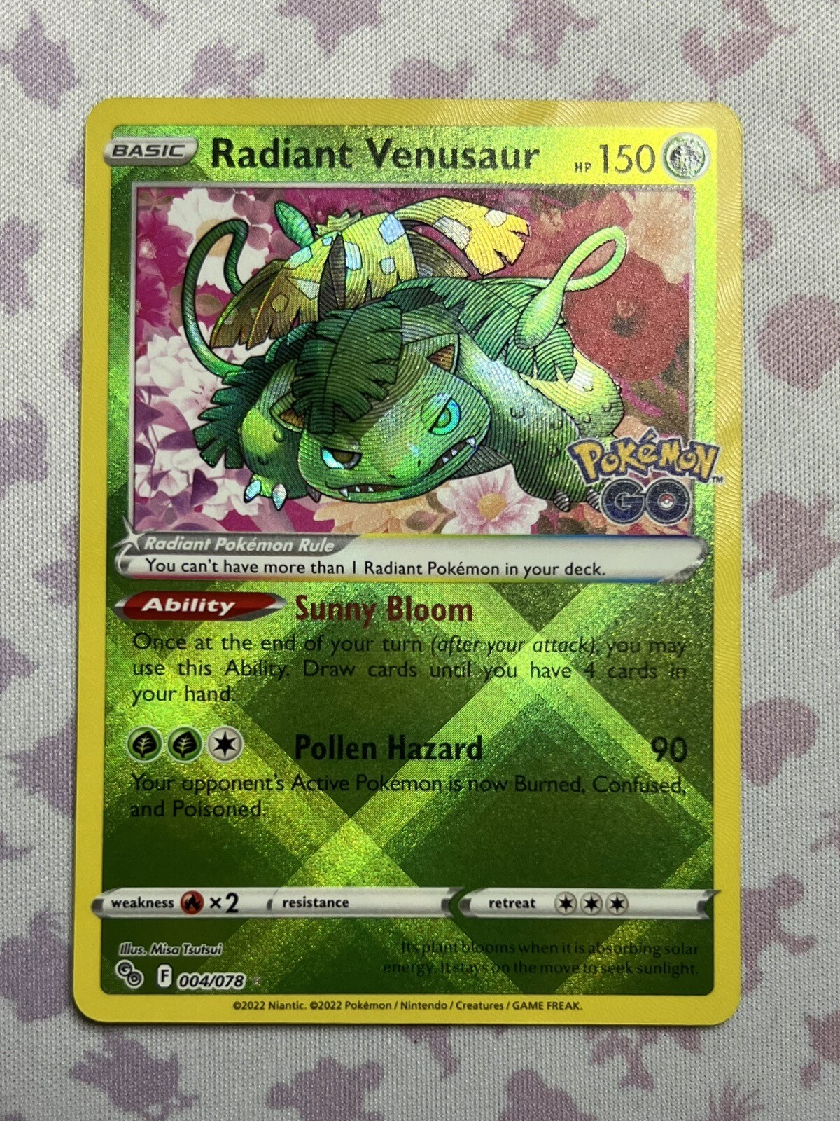 Pokémon TCG Radiant Venusaur Pokemon GO 004/078 Holo Radiant Rare eBay