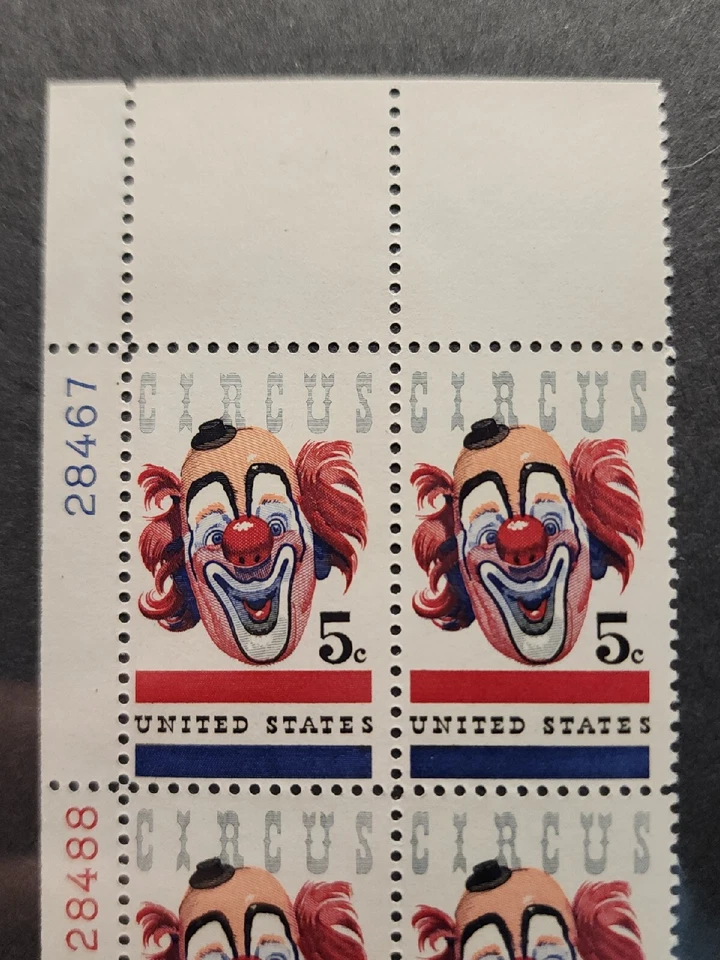 US Stamp Scott #1307 5c American Circus Issue Plate Block Unused - #B114 - Image 2 of 3