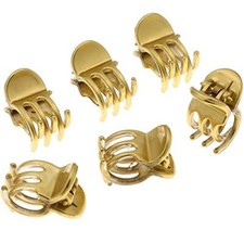 Paris CP2913 French Hair Clip for Women, Set of 6 Extra Small Girls Hair Gold