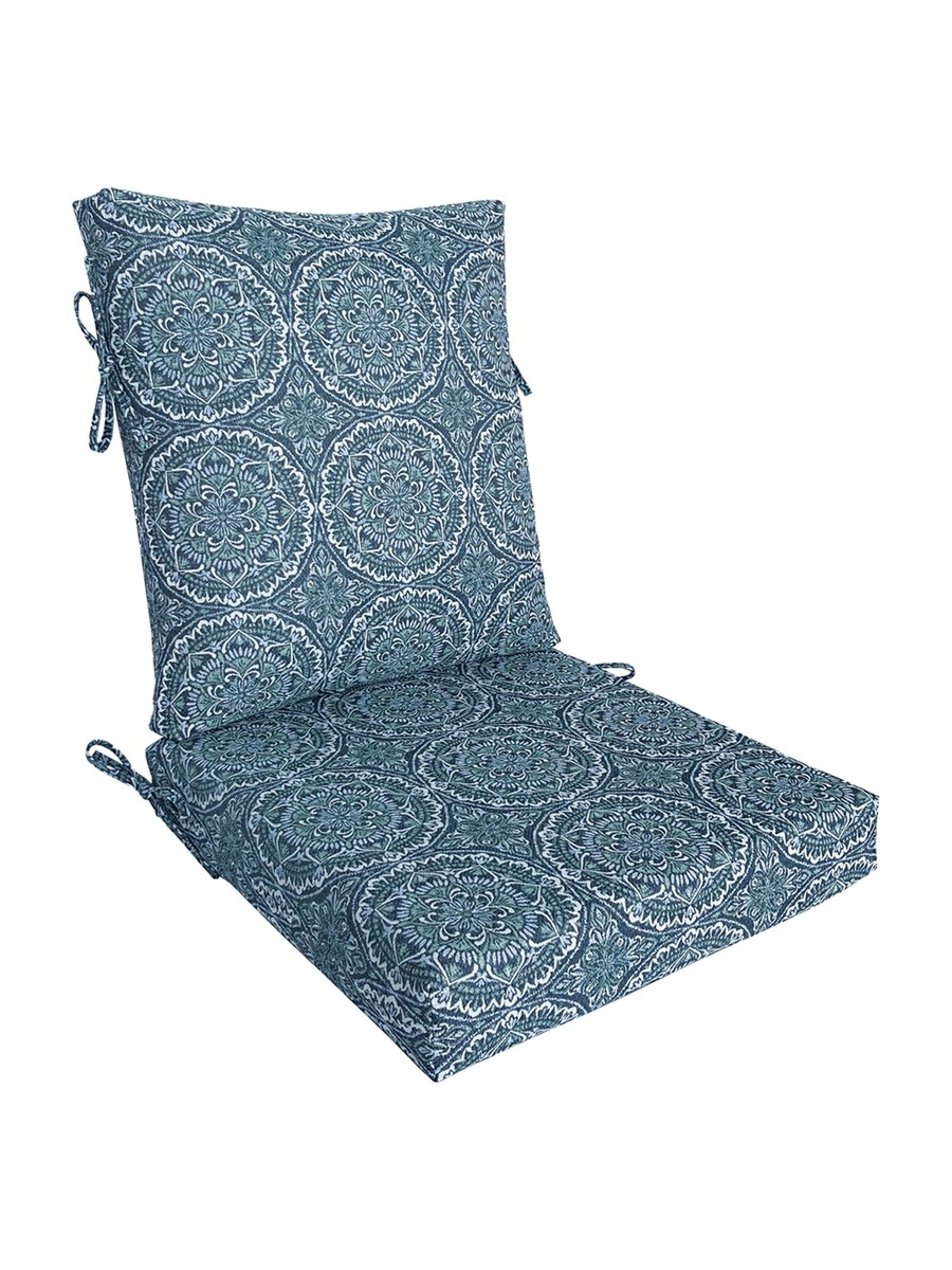 Better Homes Gardens Premium Blue and Green Outdoor Dining Chair Cushion