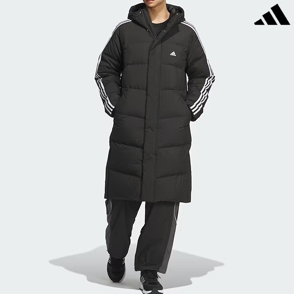 adidas 3S Long Down Coat Men's Sportswear Jacket Casual Top adidas 3S Long Down Coat Men's Sportswear Jacket Casual Top