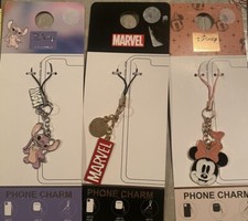 Phone Charm Lot Marvel, Minnie And Stitch Lot Of 3 Cool New