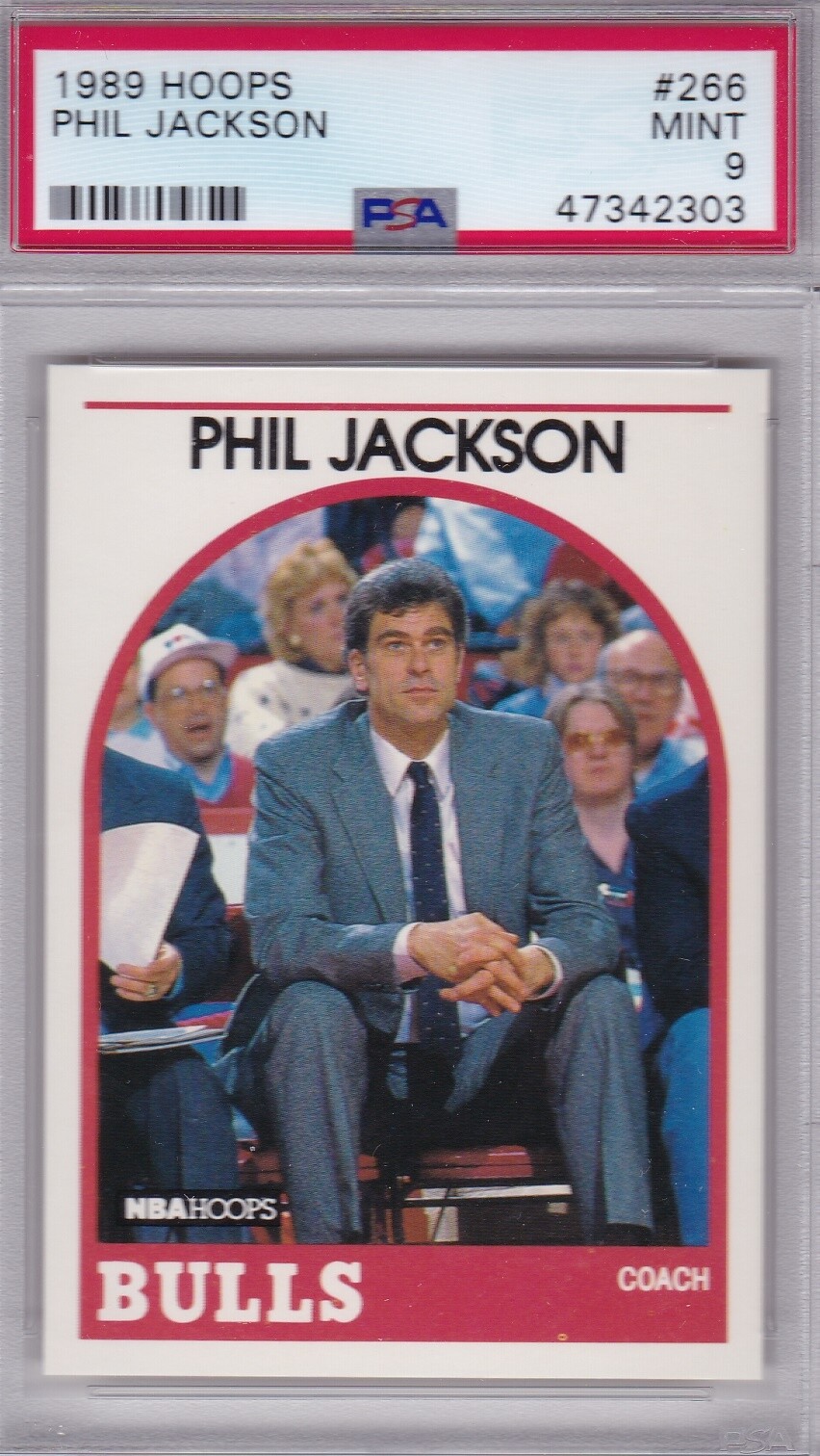 1989 NBA HOOPS #266 PHIL JACKSON PSA 9 MINT Chicago BULLS / NORTH DAKOTA