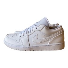 Nike Air Jordan 1 Low Triple White Shoes AO9944-111 - Women  s Size 10.5