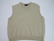Greg Norman Tan Golf V Neck Sweater Vest Mens Size Large 100 Cotton