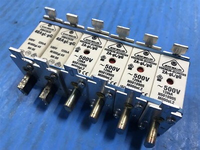 LOT OF 6 JEAN MULLER N5010905 NH FUSE-LONK 500V M000GL2 2 AMP NEW NO BOX (P4) 