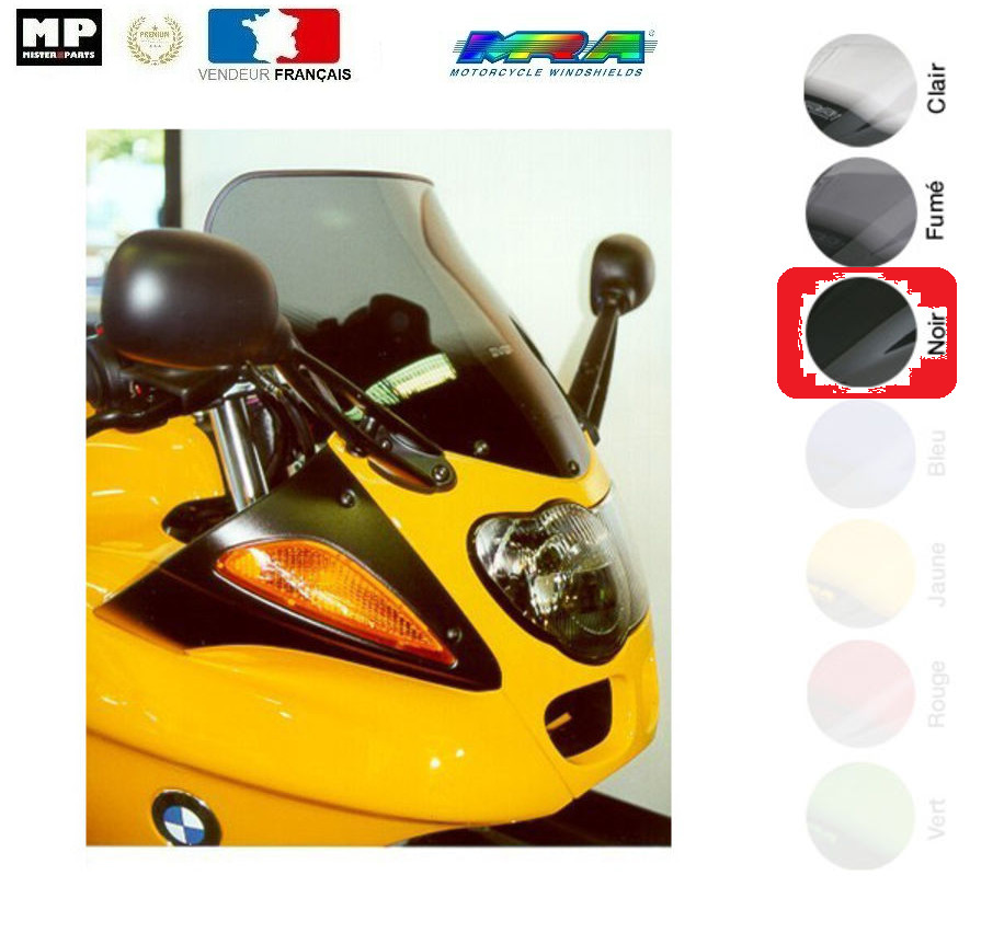 Bulle sport noire BMW R1100S protection vent et look racing