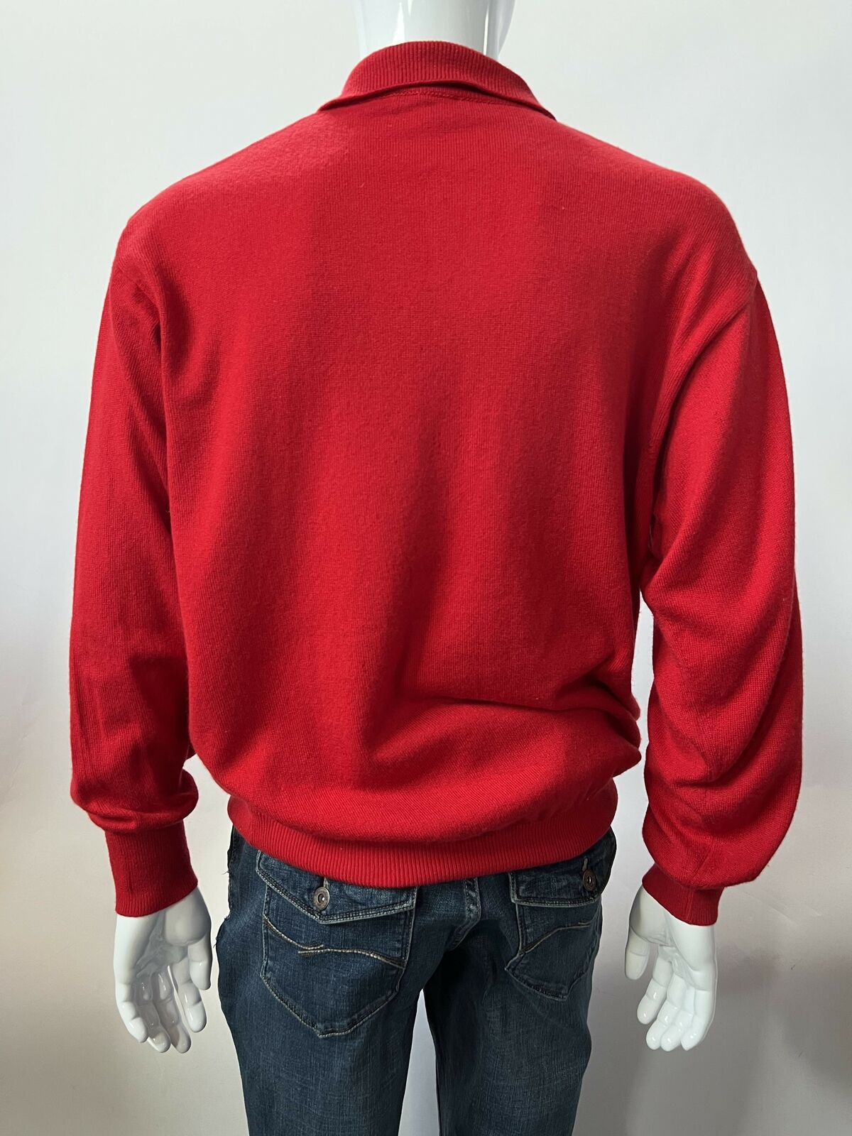 Hermes Paris Mens Polo Sweater Red Cashmere Blend… - image 6