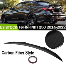ABS Rear Trunk Spoiler Wing Carbon fibre Look For 2014-2022 Infiniti Q50 JDM PSM