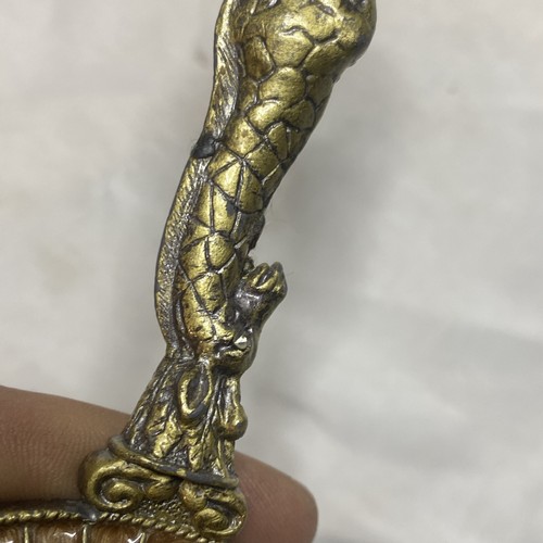 Brass & Enamel Gold Colored GIRAFFE MAGNIFYING GLASS with Rhinestones - 6-1/2" - Picture 7 of 9
