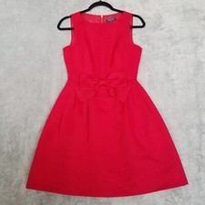 TAHARI Athur S. Levine Red dress Petite front bow 2 pockets fully lined Barbie