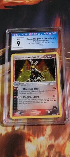 2004 Pokemon Ex Team Magma Vs. Team Aqua #10 Team Magma's Houndoom HOLO CGC 9
