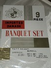Vintage Imported Damask Banquet Cloth Set