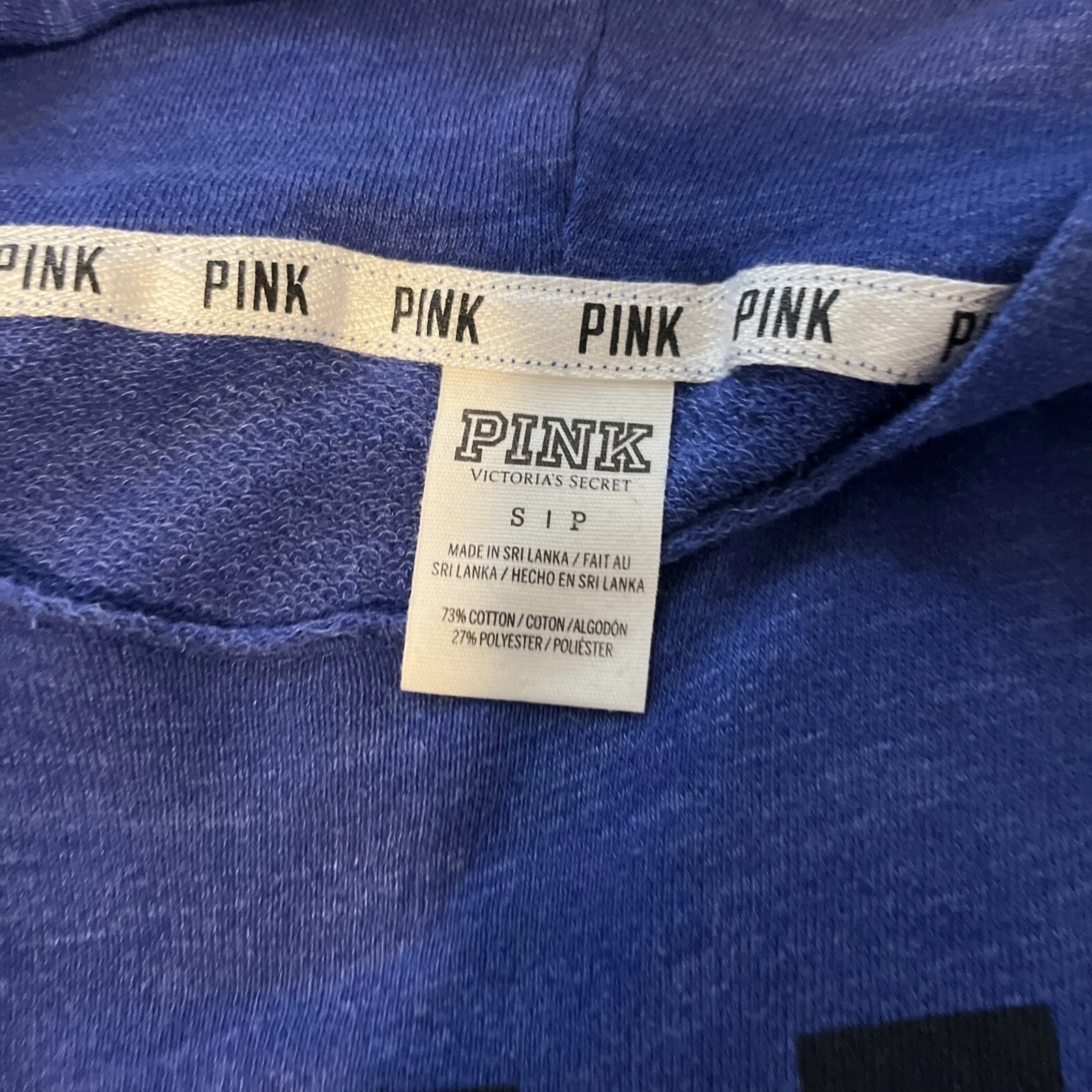 UNDERCOVER Felpa con cappuccio blu Victoria Secret rosa donna piccola blu palestra allenamento fitness casual