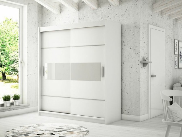 Kleiderschrank Wimex New York C Weiss Glas Grau Breite 180 Cm 27168 Gunstig Kaufen Ebay