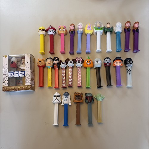 PEZ Dispenser Lot Of 29 Star Wars Disney Princess Winnie The Pooh Flintstones
