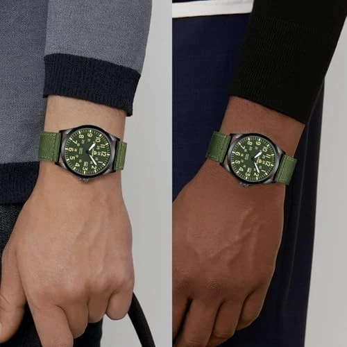 Reloj Pulsera Hombre Militar Ejército Luminoso 24 Horas Correa Nylon Fecha Cuarzo Foto 3 de 4