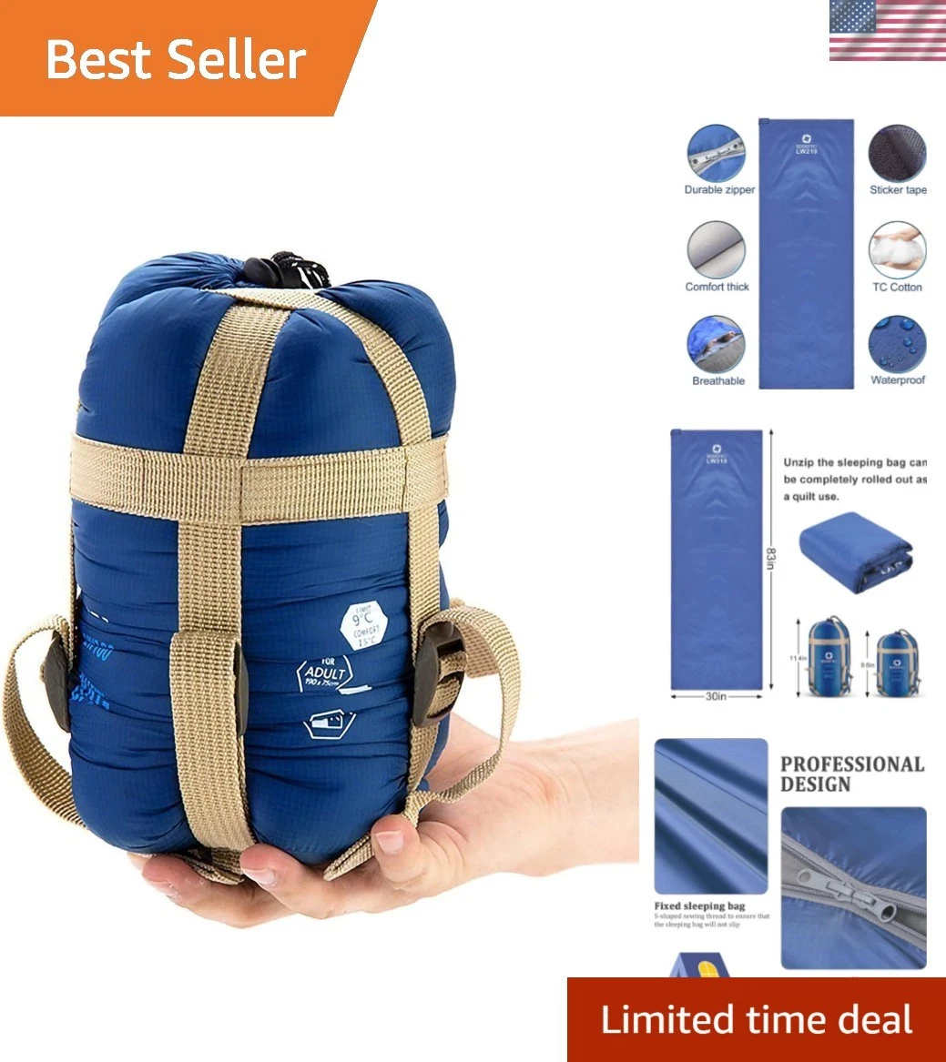 Warm Weather Sleeping Bag - Portable, Waterproof, Compact Lightweight, Comfor...
