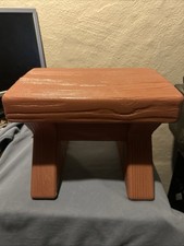 Vtg Little Tikes Plastic Wood Grain Stoolbench Kids Outdoor Play House Bbq