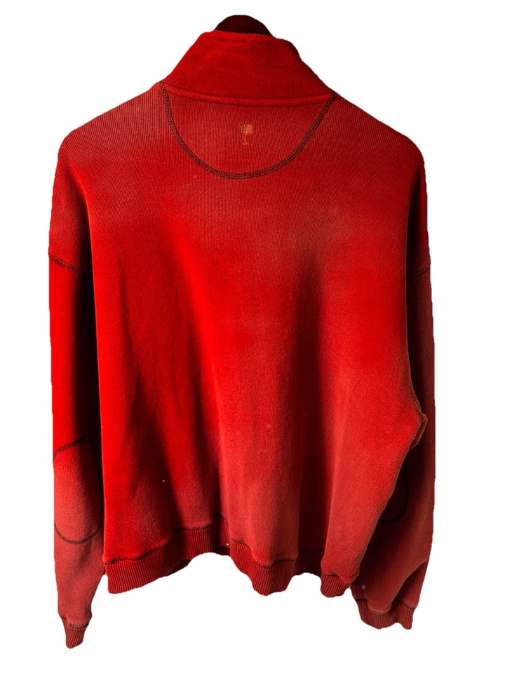 Men's Tommy Bahama Paradise Collection Rust Full Zipper Front Cardigan XXL - Image 2 of 4