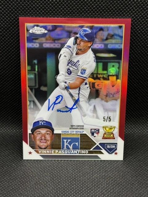 2023 Topps Chrome - Rookie Autographs Vinnie Pasquantino #RA-VP True Red 5/5