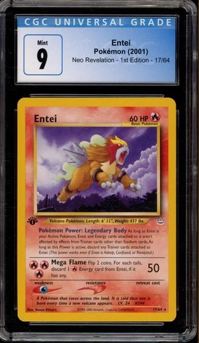 Pokemon Entei Neo Revelation 1st Edition 17/64 CGC 9 Mint