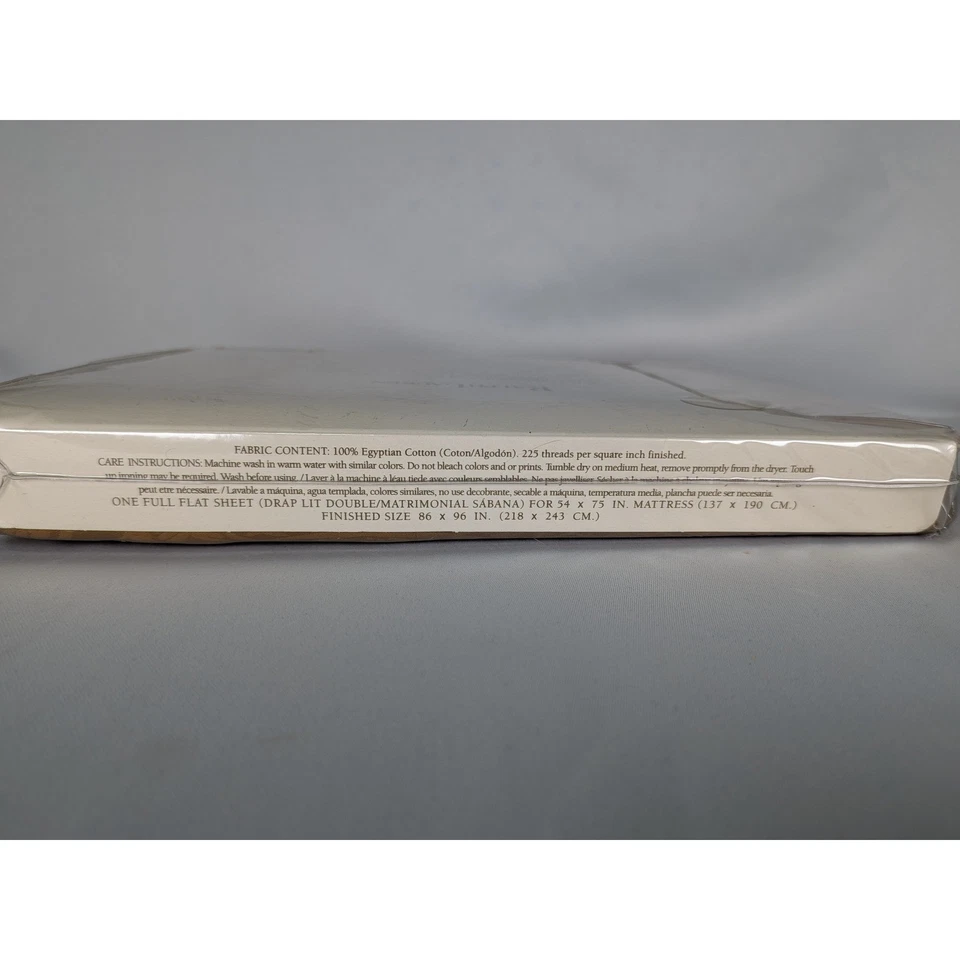 Lençol plano completo acetinado algodão egípcio Ralph Lauren âmbar Aberdeen 1995 novo na embalagem - Imagem 3 de 4