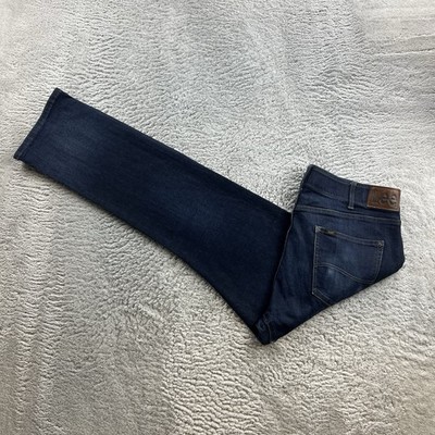 Vintage LEE Herren Jeans W36 L32 Blau Straight Fit Tapered Leg Retro Hose Denim