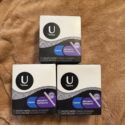U by Kotex Regular Security Unscented Tampons Discontinued New 3 Box Pack Of 16