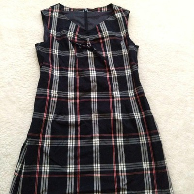 Courreges Checkered Sleeveless Knee-Length Dress Size 11AR