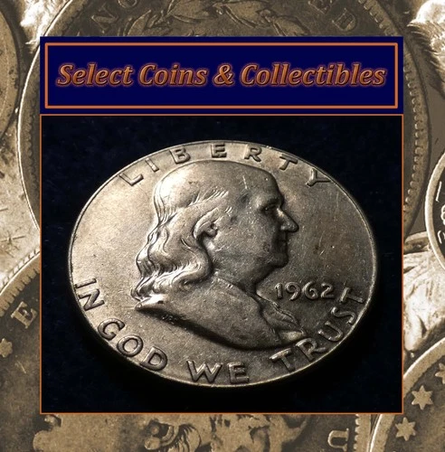 1962-P Franklin 90% Silver Half Dollar Old Original Album Toning! #2428