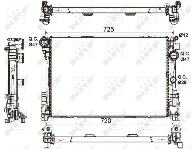 NRF 53113 Radiator, engine cooling for MERCEDES-BENZ