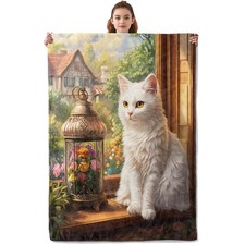 Adorable Cat Blanket - Soft  Lightweight Cozy Flannel Kitten Throw Blanket -...