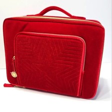 Estee Lauder Train Case Bag 2023 Limited Edition Red Velvet with Handle