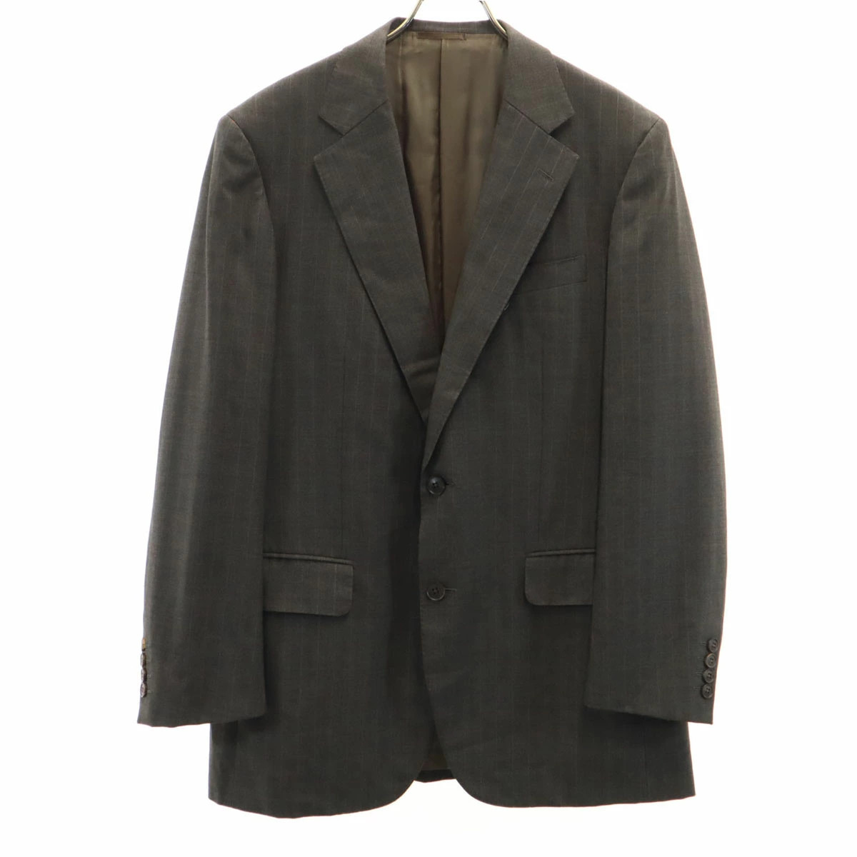 Burberry London Striped Wool Tailored Jacket L Charcoal Gray Used Japan