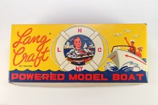 Vintage Lang Craft Battery-Powered Model Boat with Outboard Motor Japan 1950s