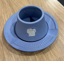 Wedgewood Blue Jasper Ware Ashtray & Table Lighter Holder Vintage Good Condition