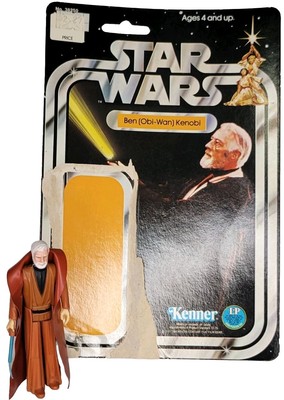 Obi Wan Kenobi Action Figure Plus Card back, 1977, Kenner, Cape
