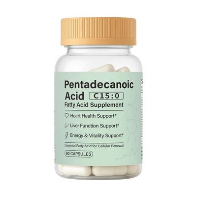 Pentadecanoic Acid Capsules, C15:0 Fatty Acid Supplement   Pure Plant-Based Esse