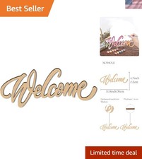 Laser Cut Wood Sign Wall Art Welcome Letter Sign Decorative Wall Sculpture Ha...