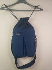 NWT OLLI Drawstring Cooler Bag Navy Blue w/ multiple pouches & detachable strap