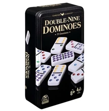Cardinal Classics Double Nine Dominoes Set in Storage Tin, Dominoes for Kids 8+