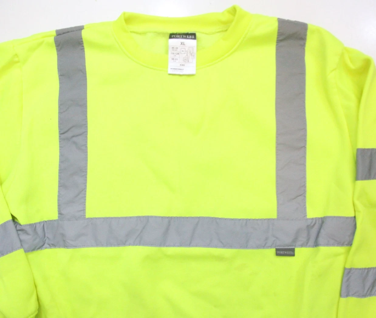 PORTWEST High Visibility Yellow & Gray Sweatshirt Comfort Work Reflective WS834 - product detail image 2