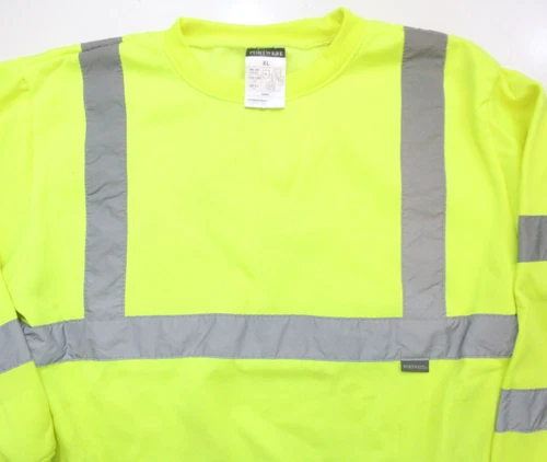 PORTWEST High Visibility Yellow & Gray Sweatshirt Comfort Work Reflective WS834 image 2