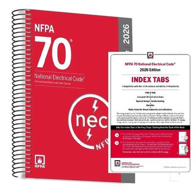 #ad NFPA 70 National Electrical Code NEC 2026 spiral index tab $39.90