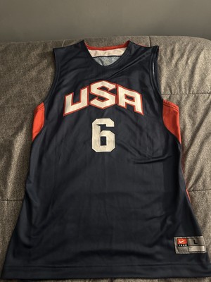 2012 Team USA Lebron James Nike Basketball Jersey Number 6 Sz L No